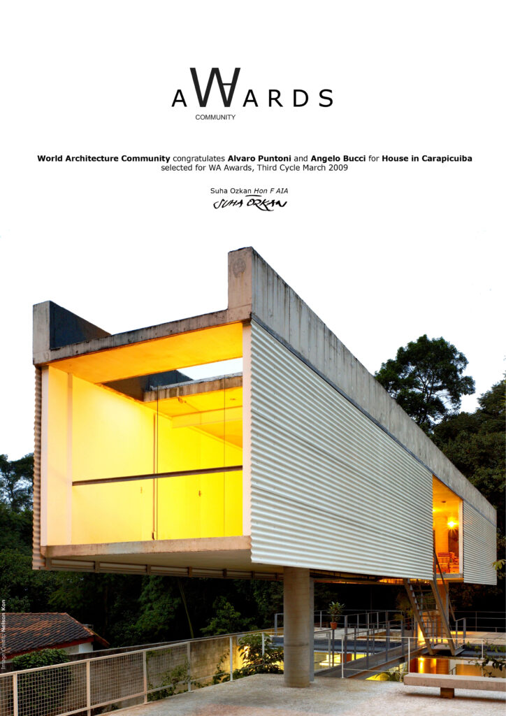 House in Carapicuiba wins the 3rd Cycle for single house for World Architecture Awards community